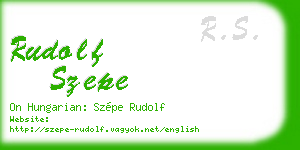 rudolf szepe business card