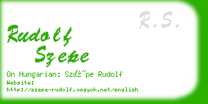 rudolf szepe business card